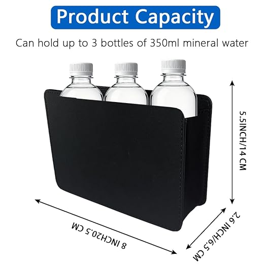 Car Trash Can Multi-Function Garbage,Small Automotive Door Organizer,Leather Car Trash Can Front Seat,Car Seat Back Storage Box (Black)