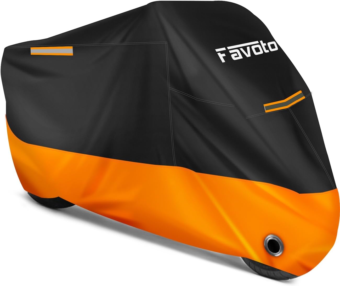Favoto Motorcycle Cover Reflective 96.5 inches Length All Season Universal Weather Waterproof Sun Outdoor Protection with Lock-Holes & Storage Bag Motorbike Vehicle Cover