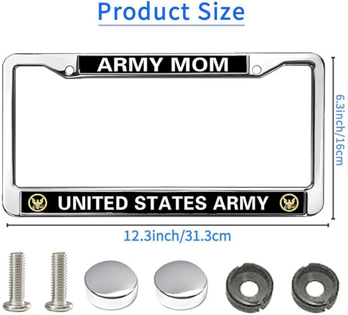 Army Mom Pride License Plate Frame Metal US Army Mom Support Stylish License Plate Frame US Army Heroism