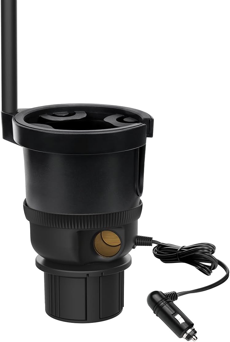 ToughTested XL Power Cup Holder Phone Holder - Heavy-Duty Phone Mount & Oversized Cup Holder for Car – Fits 64oz YETI/Stanley Mugs, USB Ports, 9" Gooseneck Arm – Universal for Truck, SUV, RV & Van