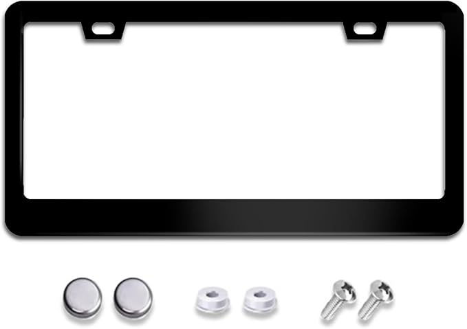 Personalized License Plate Frames, Custom License Plate Frames with Text Logo Image,Customized Aluminum Metal Car Tag Holder Funny Gifts for Women Men, 2 Holes