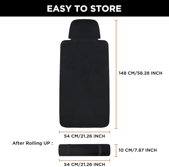 Waterproof Seat Cover, Upgraded Sweat Carseat Protector, Perfect for Universal Anti-Slip Car Truck SUV Seat, Ideal for Surfing Yoga Gym Workout, Black