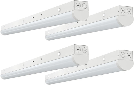 4FT LED Linear Strip Light, Super Bright 4 Foot LED Shop Lights 70W 60W 50W 40W 30W/6CCT 3000K-6500K Selectable, Flush Mount or Hanging 0-10V Dimmable Commercial Garage Ceiling Light, ETL DLC(4 Pcs)