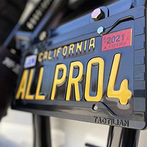 TACTILIAN American Flag License Plate Frame (2 Pack) Subdued 3D Embossed USA Flag in Black Gloss on Matte Finish for Car, Truck or SUV (Gloss on Matte Black)