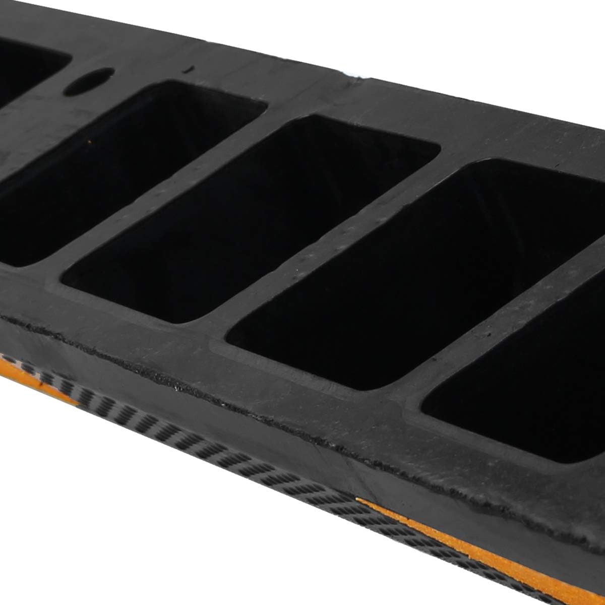 Heavy Duty Rubber Parking Curb Target High Reflective Yellow Safety Stripes