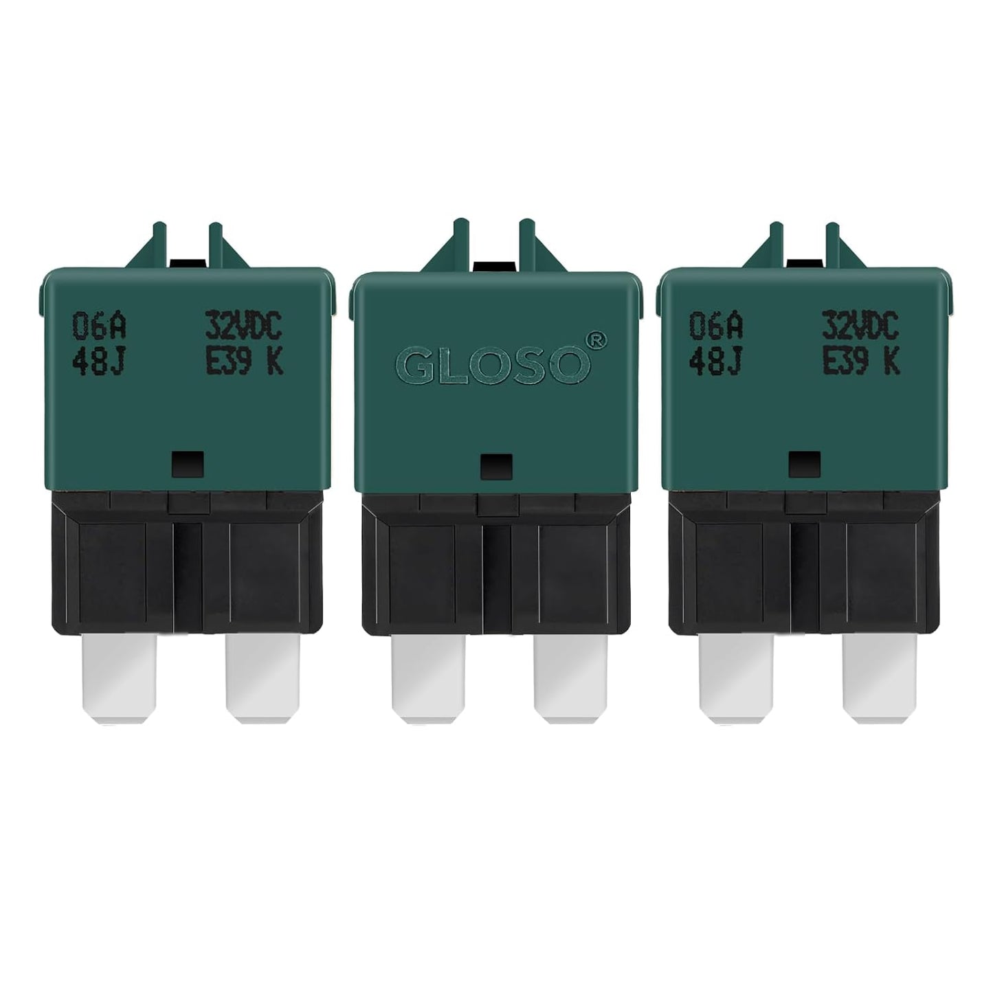 GLOSO Circuit Breaker E39 (T3) Manual Reset Fuse For Car Truck RV Automotive Marine Boat Trolling motor & Custom Wiring Audio battery protection/Low Profile ATC/ATO (6A - 3 Pack)
