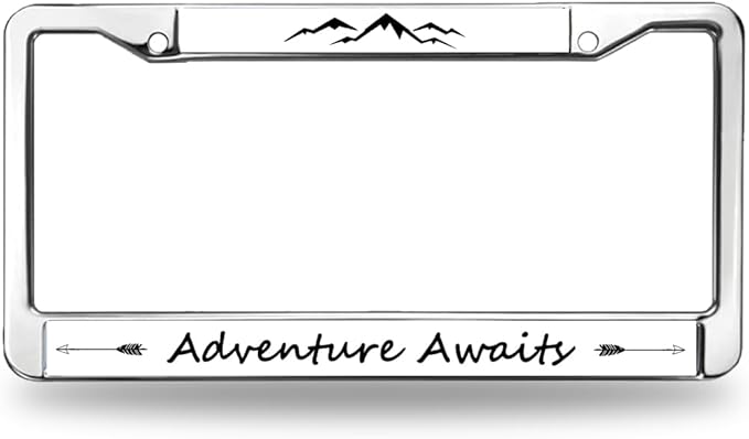 Mount Adventure Spirit License Plate Frame for Veterans Adventure Awaits License Plate Frame Slim Christian