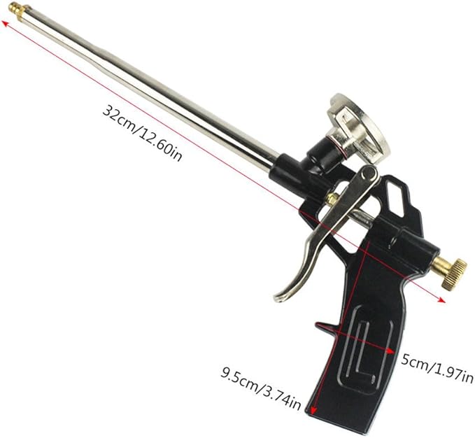 Foam Gun, Picowe Foaming Gun Pu Expanding Caulking Gun Metal Body Pro Heavy Duty PU Spray Foam Gun Grade Expanding Spray Application Applicator