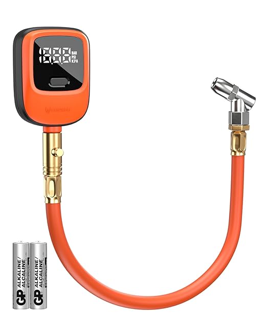 ETENWOLF T600 Digital Tire Pressure Gauge 0-250 PSI, ANSI B40.7 2A Grade High Precision(Plus-Minus 1%),Tire Gauge for Tire Pressure with Rubber Hose, Replaceable AA Batteries