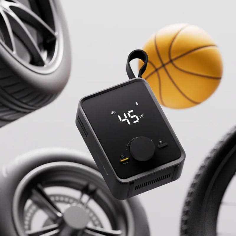 HOTO Tire Inflator Portable, Electric Air Pump Pro for Car Tires with Digital Pressure Gauge 120PSI, Cordless Tire Pump with 12V Motor, 7500mAH Battery, Air Compressor for Car, Motorcycle, Bike, Ball