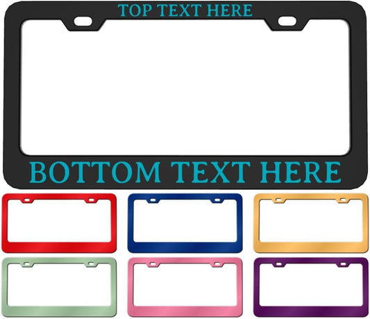 License Plate Frame, Personalized with Custom Text Logo Image Design Front License Plate Holder Car Accessories 6x12 inch