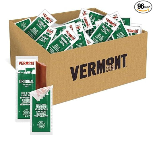 Vermont Smoke & Cure Meat Sticks - Hickory-Smoked Uncured Pork Bacon Sticks Protein Snacks, No Antibiotics or Added Hormones, Hiking Snacks - 0.5 oz, 96 ct