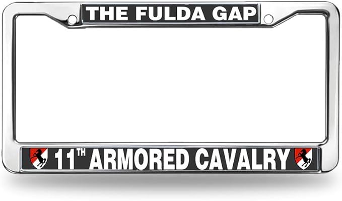 11th Armored Cavalry Army License Plate Frame Chrome US ACR Pride Rust-Proof License Plate Frame US Army Veteran License Plate Frame for Independence Day