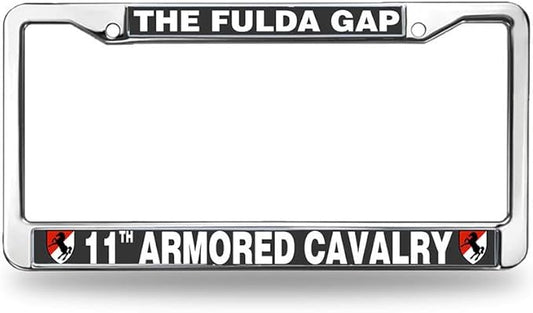 11th Armored Cavalry Army License Plate Frame Chrome US ACR Pride Rust-Proof License Plate Frame US Army Veteran License Plate Frame for Independence Day