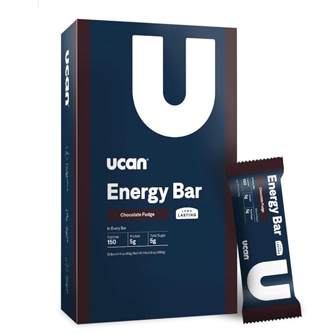 UCAN Energy Snack Bars, Chocolate Fudge, All Natural, Low Sugar, Non-GMO, Gluten-Free, Keto-Friendly (12 Pack, 1.4 Ounces)