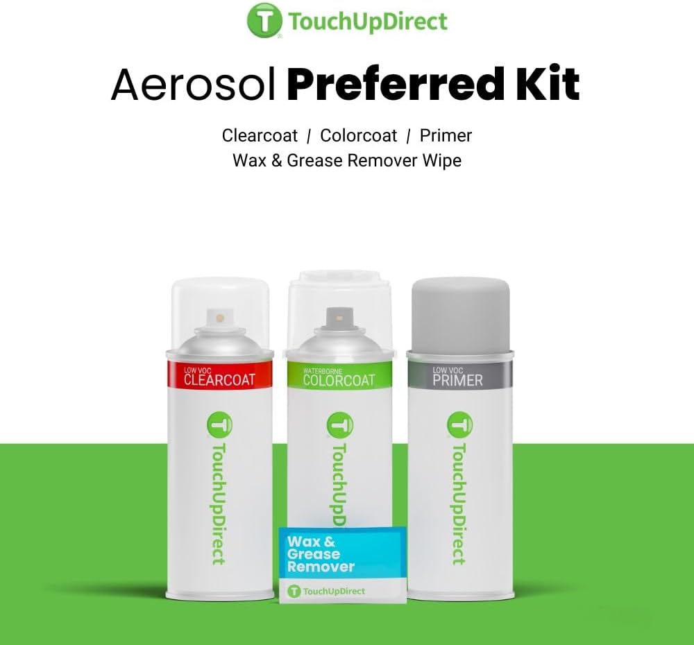 TouchUpDirect 1K0 Silver Knockout Metallic Compatible with Toyota Exact Match Touch Up Paint Aerosol - Preferred Kit