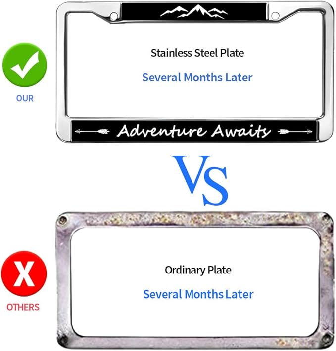 Mount Adventure Lover License Plate Frame for Father’s Day Proud Adventure Awaits License Plate Frame Anti-Theft