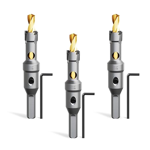 Metal Hole Saw 15/32" (12mm) 3Pcs Set Heavy Duty Tungsten Carbide Tipped Hole Cutters Set with L-flench, for Steel Iron,Aluminum,Stainless stell,Plastic