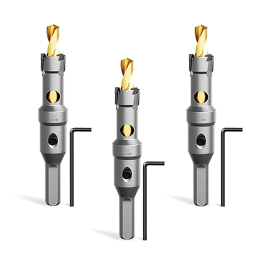 Metal Hole Saw 1/2" (13mm) 3Pcs Set Heavy Duty Tungsten Carbide Tipped Hole Cutters Set with L-flench, for Steel Iron,Aluminum,Stainless stell,Plastic