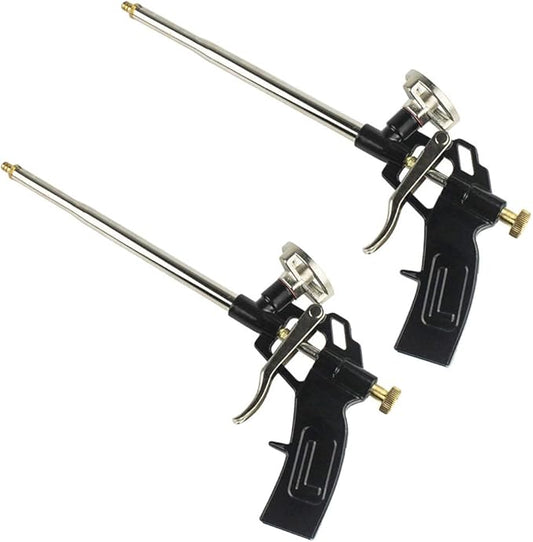 2 Pack Foam Gun, Picowe Foaming Gun Pu Expanding Caulking Gun Metal Body Pro Heavy Duty PU Spray Foam Gun Grade Expanding Spray Application Applicator