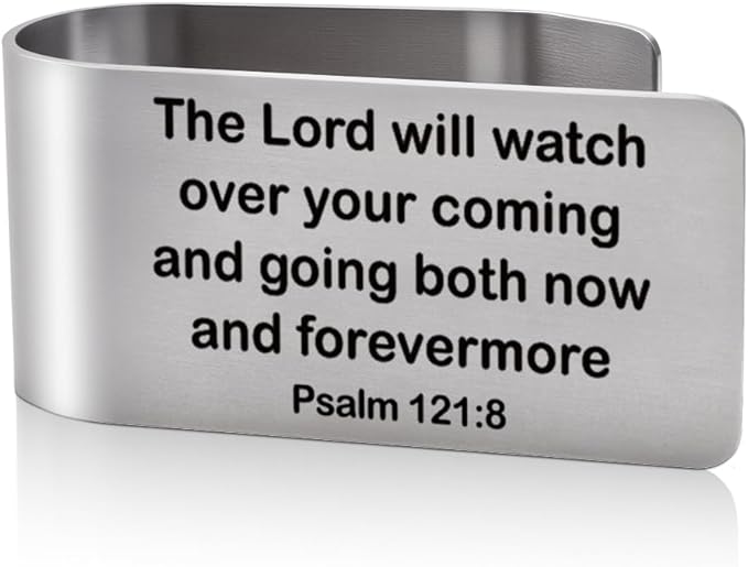 The Lord Will Watch Over Your Coming and Going Visor Clip for Cars, Bible Verse Engraved Car Visor Clip, Christian Gifts for Drivers Family Friends, New Driver Gifts, Funny Car Accessories