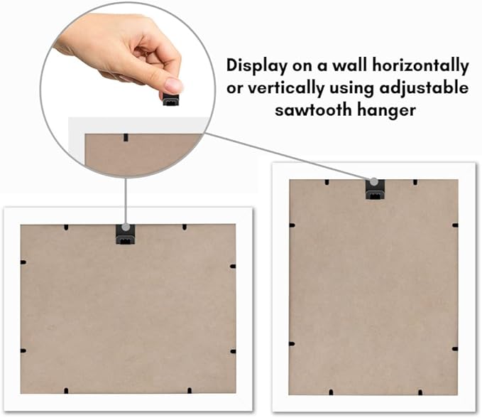 Americanflat 11x14 Diploma Frame with Shatter-Resistant Glass - Set of 2 - Use as 8.5x11 Frame with Mat or Display 11x14 Documents Without Mat - Legacy Collection - Certificate Frames for Wall - White