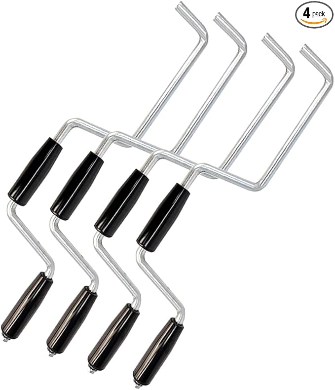 Heavy Duty Winch Strap Winder for Flatbed Trailer, Solid Steel Winding Straps Roll-up Hand Roller, Tie-Downs Winch Straps for Truck Trailer -4pcs