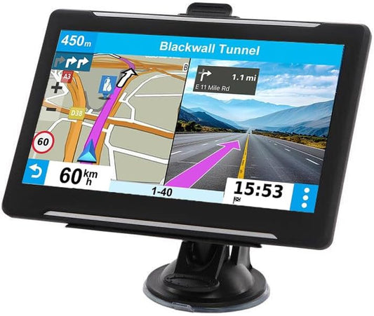 GPS Navigator for Car Truck RV, Latest 2025 Map(Free Lifetime Updates) 7 inch Touch Screen Car GPS, Support Voice Turn Direction Guidance/Speed and Red Light Warning/Custom Truck Routing