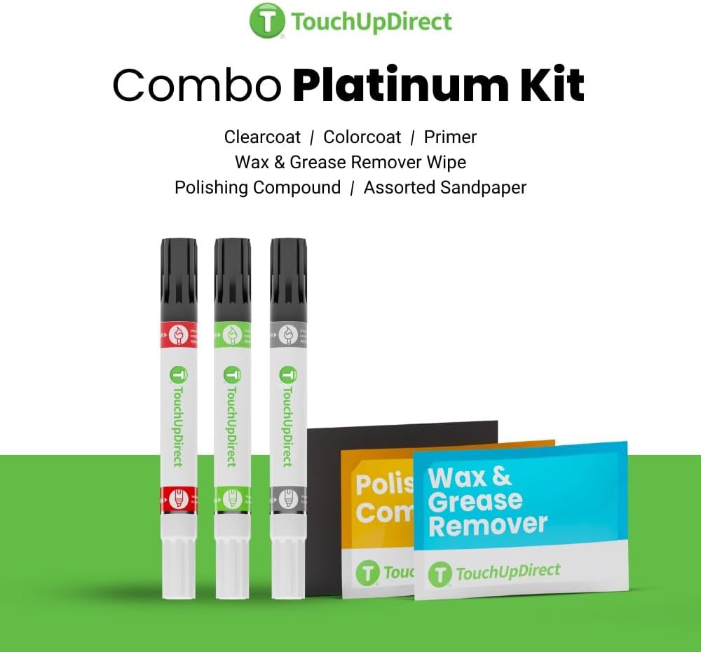 TouchUpDirect 8R5 Blue Mirage Metallic Compatible with Toyota Exact Match Touch Up Paint Combo - Platinum Kit