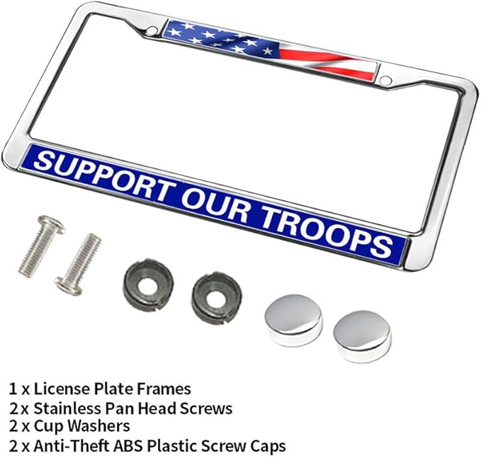 US Flag Army Support License Plate Frame Patriotic US Army Support Scratch-Resistant License Plate Frame US Veteran Superhero License Plate Frame for Military
