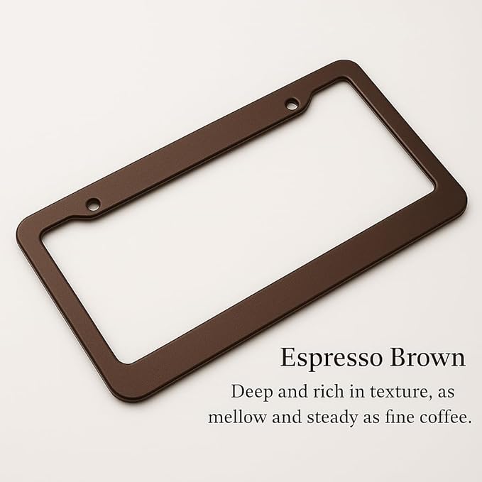 Custom License Plate Frames - Create Your own Personalized License Plate Frame with Text or Graphics, Stylish and Durable Aluminum Frame, fits Standard US 12" x 6" License Plates (Brown, 1)