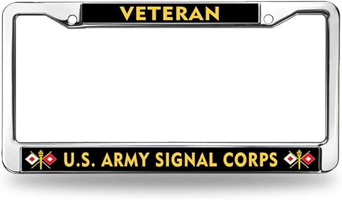 US Army Signal Pride License Plate Frame for Father’s Day Signal Corps Army License Plate Frame Inspirational Proud