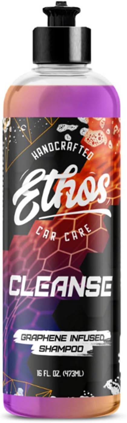 Ethos Cleanse - Graphene Ceramic Coating Infused Car Wash Soap Ultra Slick, High Suds For Foam Gun, Foam Cannon, Detailing Bucket (16oz)