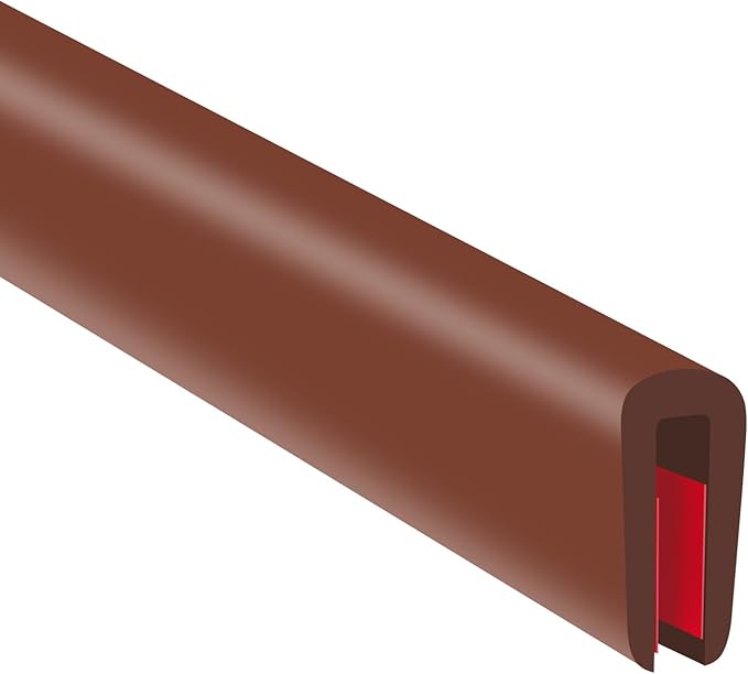 Rubber Edge Trim, Flexible Edge Trim for Sharp Edge, 3/32" U Channel Edge Protector, Self Adhesive Edge Guards for Car Doors, Truck Doors and Sheet Metal Parts, 20Ft, Brown Color
