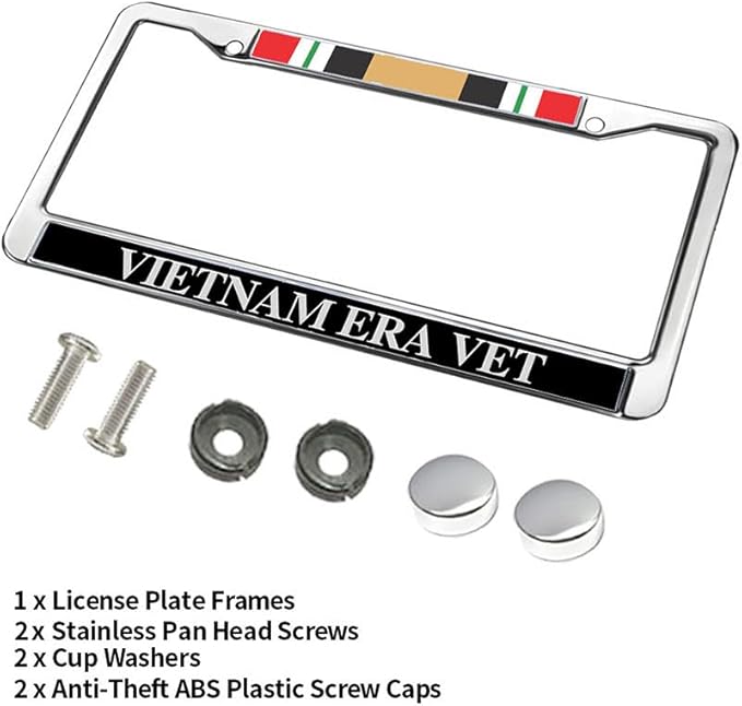 Vietnam Vet License Plate Frame Custom Vietnam Vet US Army Easy Installation License Plate Frame US Army Veteran License Plate Frame for Family Members