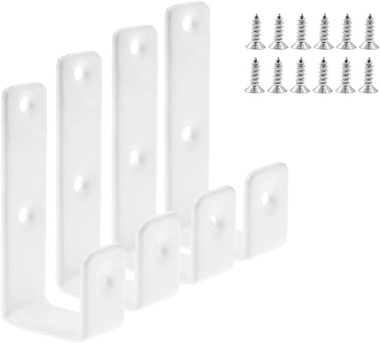 Bunk Bed Ladder Hooks Brackets, Iron Bed Ladder Hook,PVC Coated Angled Ladder Hooks,Heavy Duty Replacement Hardware Utility Hooks,Loft Garage Storage Hooks,J Brackets Hooks with Screws White