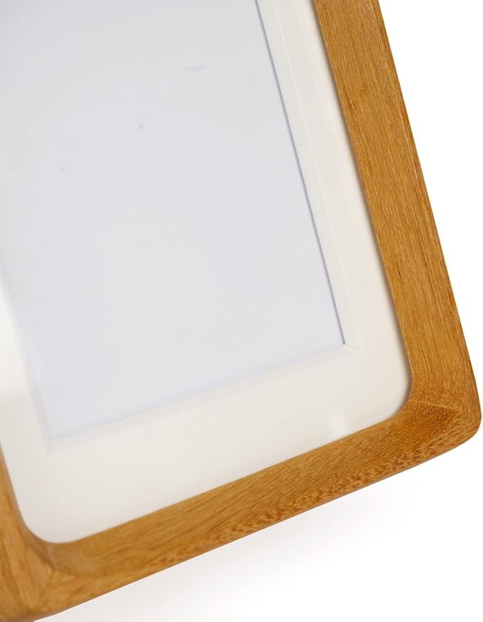 Natural Wood Photo Frames Inspired Tabletop Picture Frame with Mat, Vertical or Horizontal Display (Teak, 4x6 matted to 3x5)