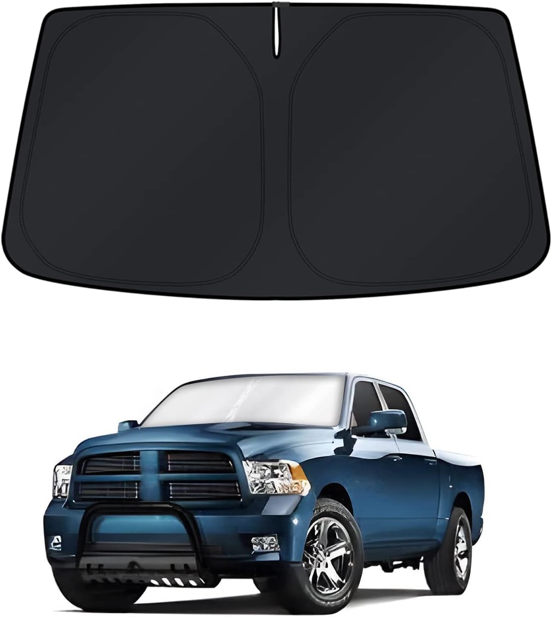 KUST Windshield Sun Shade for Ram 1500 2011-2018 Window Shade Sun Visor Cover Foldable Blocks UV Rays Keep Your Car Cooler