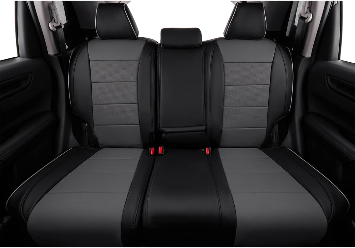 EKR Sportage Seat Covers Custom Fit for KIA Sportage LX 2023 2024 2025 2026 Leather Car Seat Cover Full Set - Faux Leather (Black/Gray)