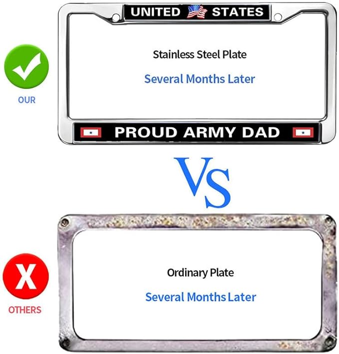 Proud Army Dad License Plate Frame Military US Army Pride Easy Installation License Plate Frame US Army