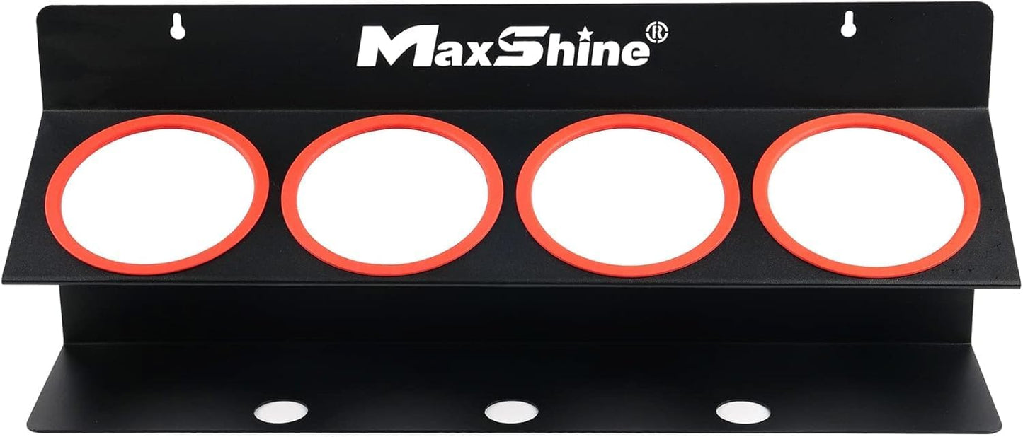 Maxshine Universal 4 Pack Spray Bottle Holder (16oz/34oz) - Holds 7 IK Trigger Sprayers with 3 Small Holes, Sturdy & Lightweight Wall-Mounted Organizer for Detailing Accessories, Easy to Install