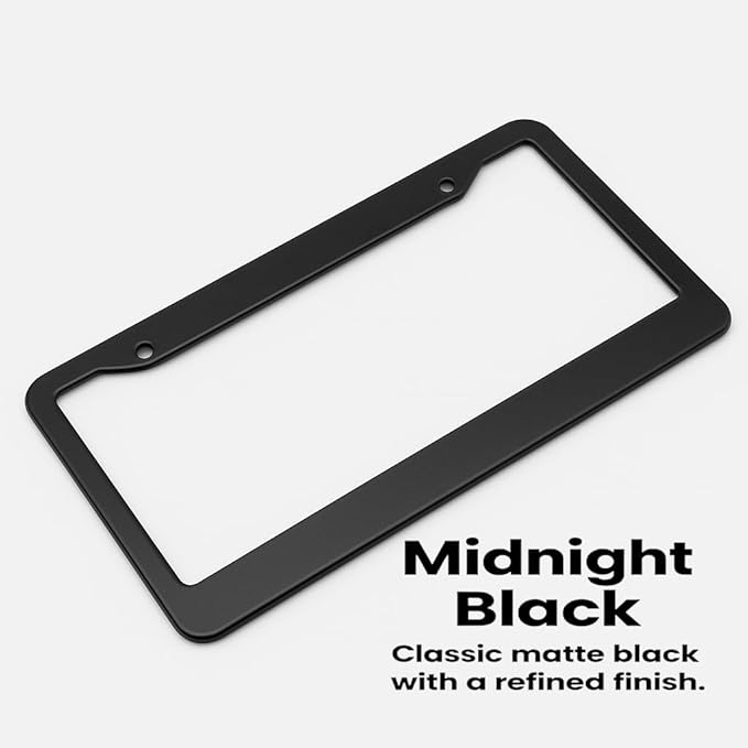 Custom License Plate Frames - Create Your own Personalized License Plate Frame with Text or Graphics, Stylish and Durable Aluminum Frame, fits Standard US 12" x 6" License Plates (Midnight Black, 2)