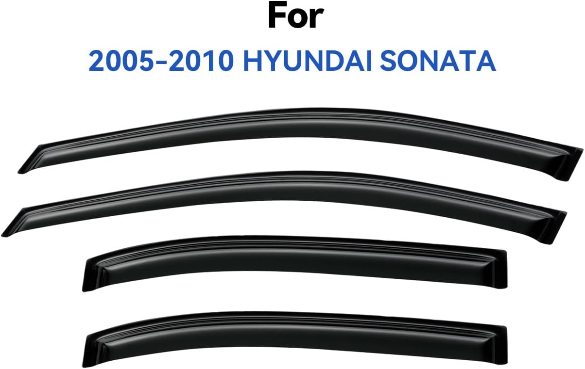Window Visors Rain Guards Shield for 2006-2010 Hyundai Sonata, Out-Channel Window Vent Wind Deflectors Visors Shades for 06-10 Sonata