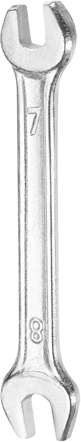 HARFINGTON Double Open End Wrench 7mm x 8mm Metric 15 Degree Offset Angle Small Flat Head Wrench Galvanizing Open Ended Spanner for Automotive Repair Furniture Assembly