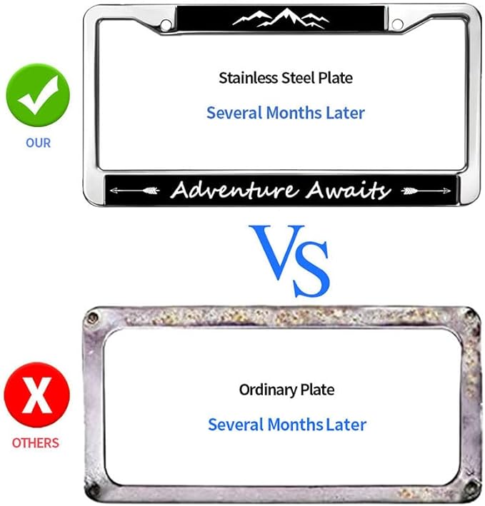 Mount Adventure Lover License Plate Frame for Father’s Day Proud Adventure Awaits License Plate Frame Anti-Theft