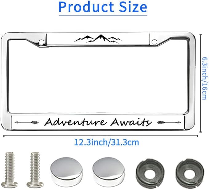 Mount Adventure Spirit License Plate Frame for Veterans Adventure Awaits License Plate Frame Slim Christian