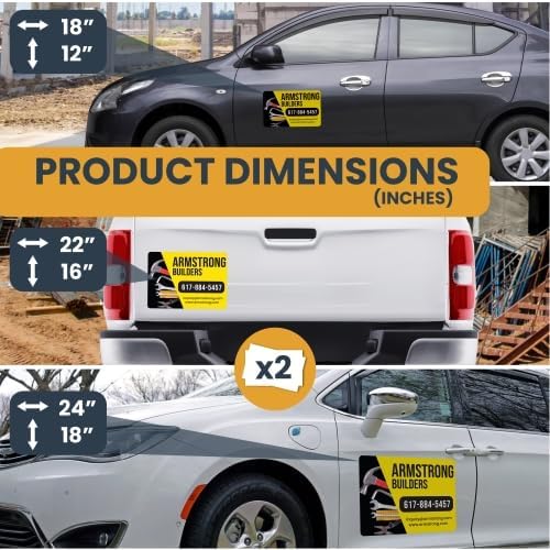 Magnet Me Up Customizable and Personalized Automotive Magnet Decals (12”x18” Builder Rectangle)