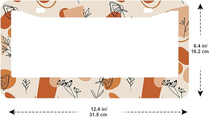 2Pcs Abstract Wildflower License Plate Frames Cover Holders Stainless Steel License Plate Cover with Screw Caps Cover and Screwdriver Set - 2-Hole for Girl Women (Abstract Wildflower)