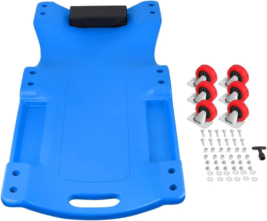 DNA MOTORING 36" L X 17" W x 4.25" H Vehicle Repair Low Profile Automotive Creeper w/Padded Headrest, Blue, TOOLS-00201-BL