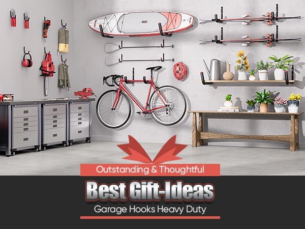 Nacial 24 Pack Garage Hooks Heavy Duty, 3.5" Garage Wall Hook with EVA Pads, 100LBS Capacity Hooks for Hanging Bikes, Kayak Folding Chairs and Hanging Ladders